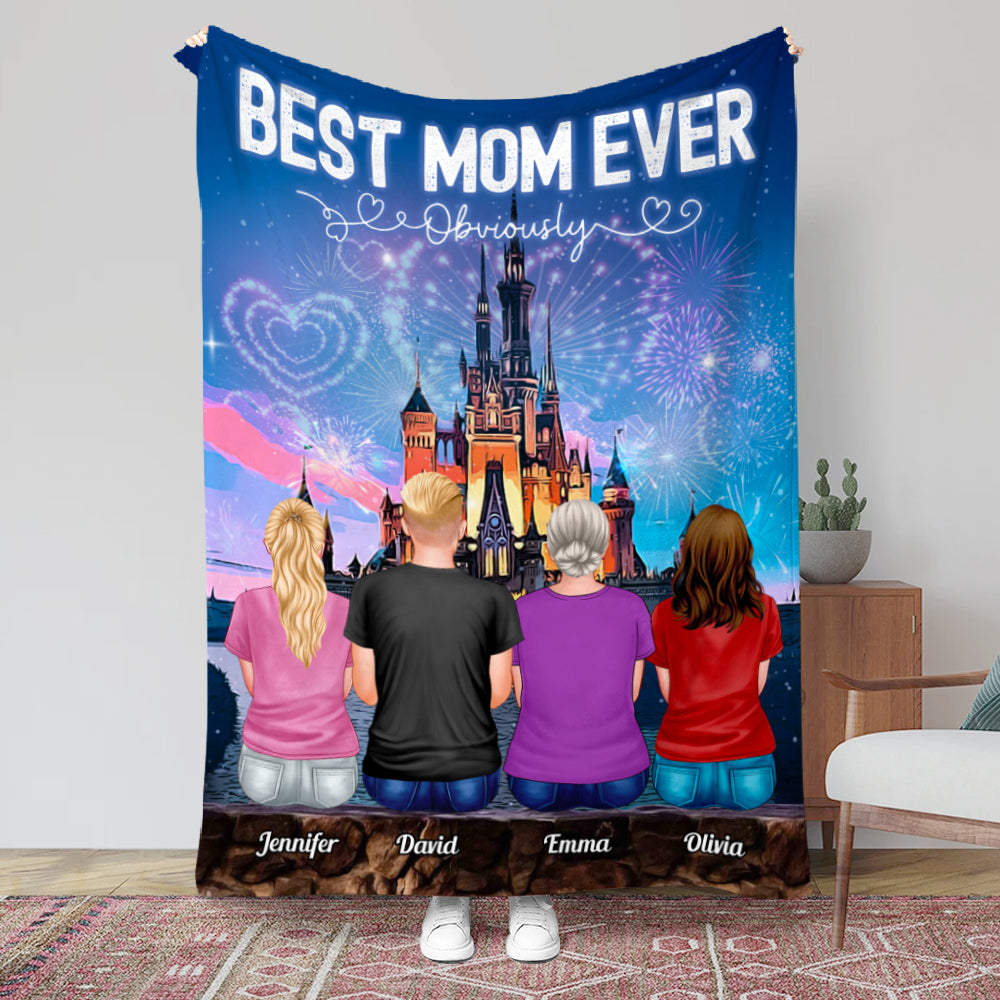 Best Mom Ever Obviously, Personalized Blanket, Gifts For Mom Gifts For Grandma (UP TO 8 MEMBERS) - Blanket - GoDuckee