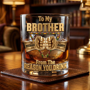 Black Brothers Round Glass - Personalized Gifts For Brothers 01huti060626 - Glass - GoDuckee