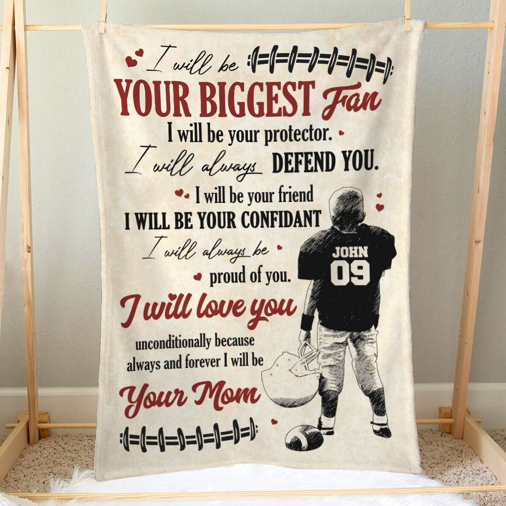 I'll Always Be Your Biggest Fan Football Shirt, Custom Name And Number  Football Mom Shirt, Football Mom Shirt With Name And Number, Matching  Family