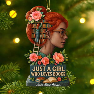 Book Girl Ornament - Personalized Gifts For Book Lovers 05huti170925 - Ornament - GoDuckee