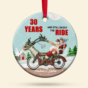 And Still Enjoy The Ride, Personalized Funny Old Couple Ornament - Ornament - GoDuckee