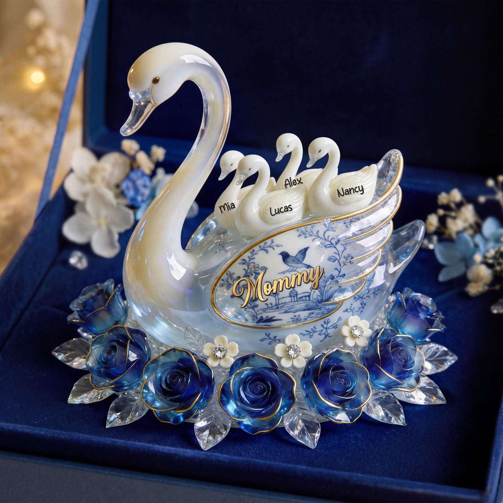 Swan Toile de Jouy Acrylic Plaque - Personalized Gifts For Mom 03PGTI310326 - Shaped Plaques - GoDuckee