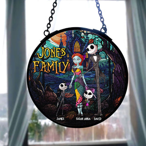 Personalized Gifts For Scary Family Suncatcher Ornament 06NATI220824 - Ornament - GoDuckee