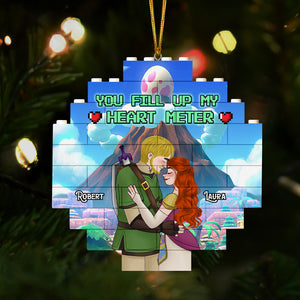 Personalized Gifts For Couple Buildable Ornament, You Fill Up My Heart Meter 05TGTI091124HG - Ornament - GoDuckee