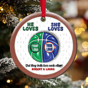 Personalized Gifts For Basketball-loving Couple Christmas Ornament 01huti101024 - Ornament - GoDuckee