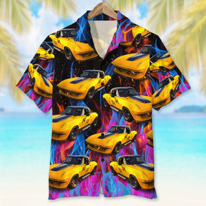 Gift For Muscle Car Lover, Personalized Hawaiian Shirt, Summer Car Custom Hawaiian Shirt - Hawaiian Shirts - GoDuckee