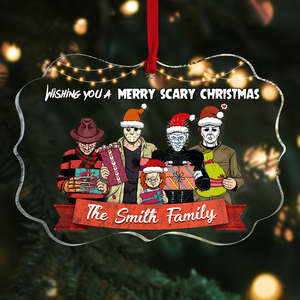 Wishing You A Merry Scary Christmas-Medallion Acrylic Ornament- Gift For Family-Christmas Ornament PW-MALGDK- 05huhi041122 - Ornament - GoDuckee