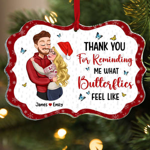 Thank You For Reminding Me, Couple Gift, Personalized Acrylic Ornament, Couple Hugging Ornament, Christmas Gift TT - Ornament - GoDuckee