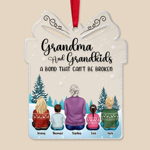 Grandma & Grandkids, Gift For Grandma, Personalized Acrylic Ornament, Christmas Grandkids Ornament, Christmas Gift - Ornament - GoDuckee