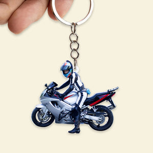 Custom Biker Photo Keychain, Gift For Biker 07HUTI220623 - Keychains - GoDuckee