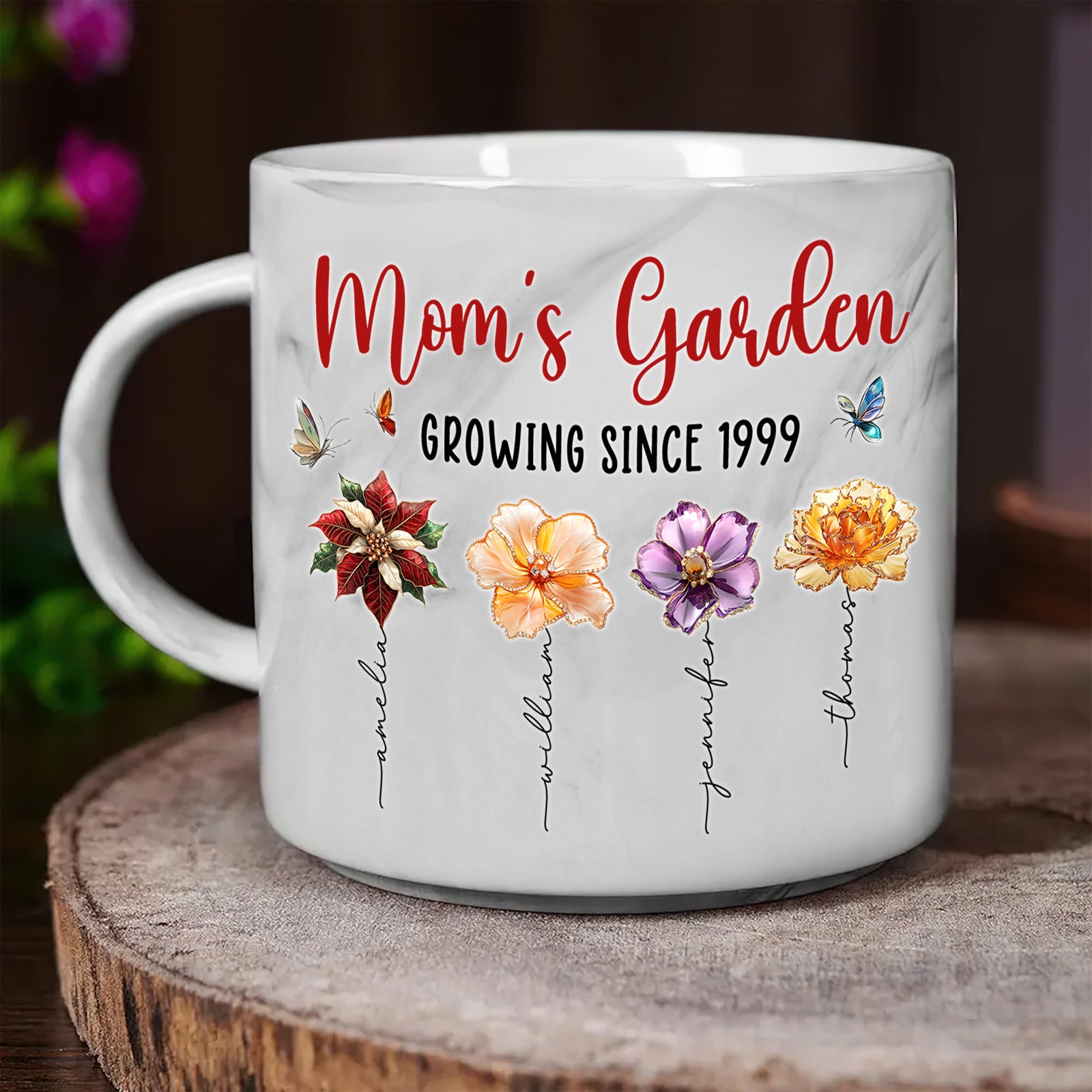 Personalized Gifts For Mom Marble Mug, Flower Garden 04tgti250325 - Marble Mug - GoDuckee