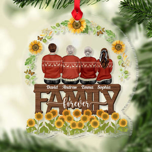 Family Forever, Gift For Family, Personalized Ornament, Sunflower Family Ornament, Christmas Gift 02DNDT111122TM - Ornament - GoDuckee