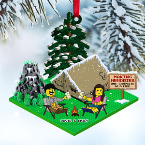 Making Memories-Personalized Acrylic Ornament- Gift For Him/ Gift For Her- Christmas Gift-Lego Camping Couple Ornament - Ornament - GoDuckee