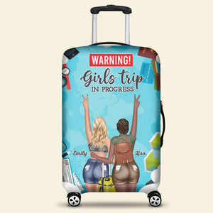 Girls Trip In Progress, Gift For Friends, Personalized Luggage Cover, Traveling Girls Luggage Cover - Tote Bag - GoDuckee