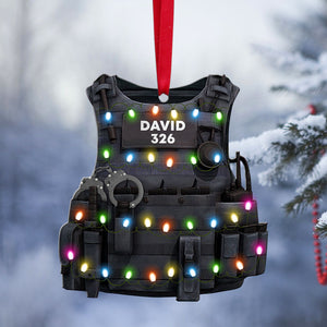 Police Bulletproof Vest, Personalized Ornament, Christmas Gift For Police Officers - Ornament - GoDuckee