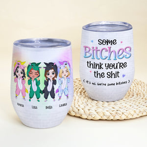 Funny Besties Personalized Wine Tumbler - Wine Tumbler - GoDuckee