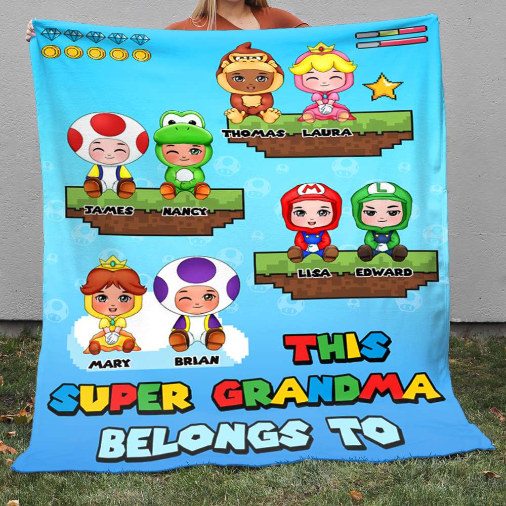 Super Grandma Grandkids 04NADT220423HA Personalized Blanket - Blanket - GoDuckee