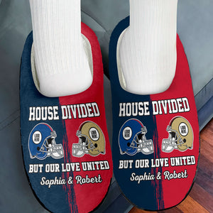 Personalized Gifts For American Football-loving Couple Home Slippers 04huti161024 - Shoes - GoDuckee