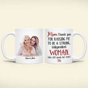 Custom Photo Gifts For Mothers Coffee Mug Mom Thank You For Raising Me - Coffee Mugs - GoDuckee