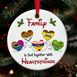 Personalized Gifts For Family Ornament, Tied Together With Heartstrings 01qhti261024 - Ornament - GoDuckee