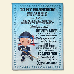 Gift For Kid, Personalized Blanket, Hockey Kid Blanket - Blanket - GoDuckee