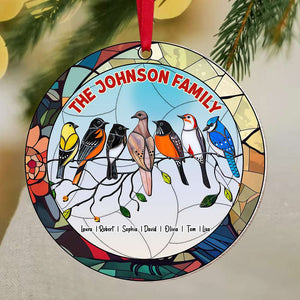 Gift For Family, Personalized Ornament, Birds Family Suncatcher Ornament, Christmas Gift 04QHTI180823 - Ornament - GoDuckee