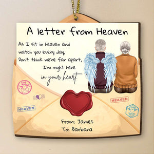 A Letter From Heaven, Personalized Wood Ornament, Gift For Heaven - Ornament - GoDuckee
