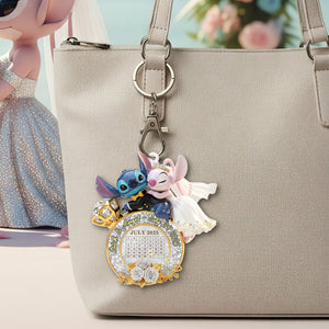 Cute Monster Wedding Couple Keychain - Personalized Gifts For Couple 02ohti250625 - Keychains - GoDuckee