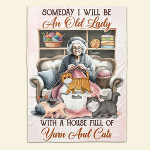 Personalized Gifts For Knitting Cat Lady Blanket 01QHTI040924 - Blanket - GoDuckee