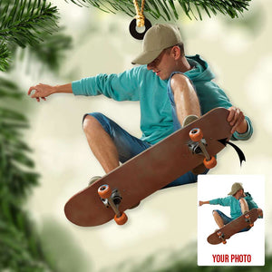 Skateboarding, Personalized Ornament, Gifts For Skateboarder - Ornament - GoDuckee