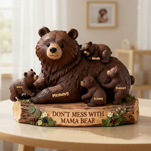 Cute Mama Bear Acrylic Plaque - Personalized Gift For Mom 04KITI050226 - Shaped Plaques - GoDuckee