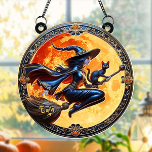 Personalized Round Shaped Home Decor Witch Sun Catcher 01HUTI210824 3D Halloween Wicked Witch - Ornament - GoDuckee