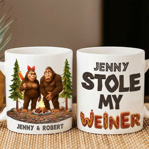 Funny Bigfoot Couple Coffee Mug - Personalized Gifts For Couple 04ohti110625 - Coffee Mug - GoDuckee