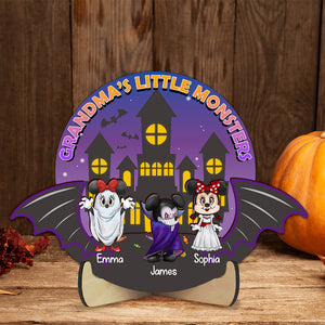 Personalized Gifts for Grandma Sign Wood Halloween Little Monster Kid 01xqdc220724hh - Wood Sign - GoDuckee