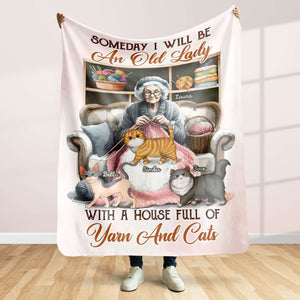 Personalized Gifts For Knitting Cat Lady Blanket 01QHTI040924 - Blanket - GoDuckee