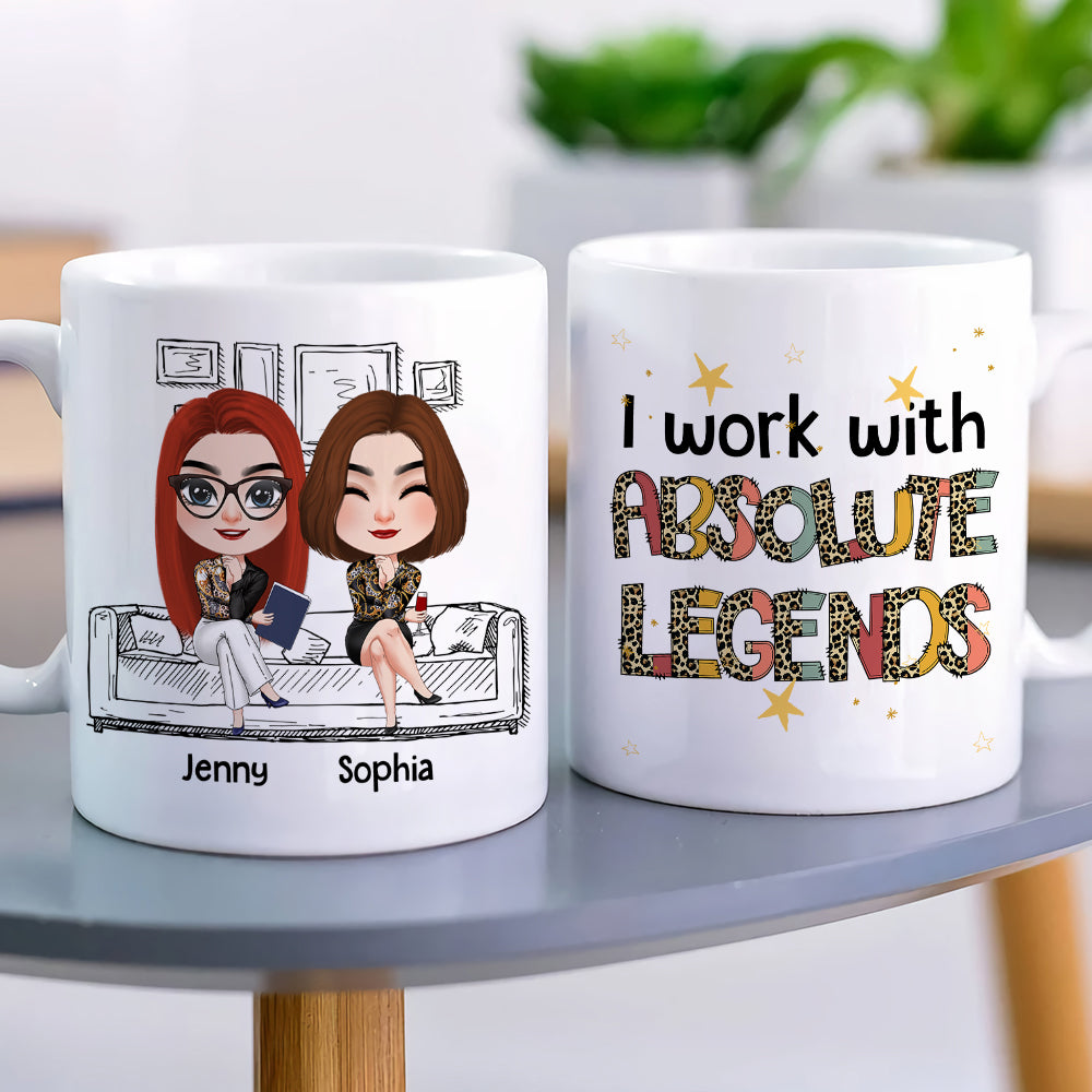 I Work With Absolute Legends, Personalized Coffee Mug, Gifts For Colleague - Coffee Mug - GoDuckee