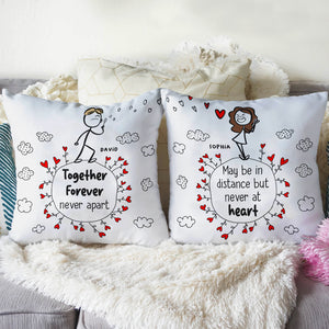 Together Forever Never Apart, Personalized Couple Square Pillow - Gift For Couple - Pillow - GoDuckee