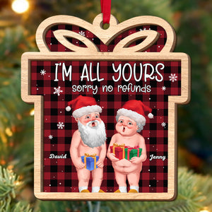I'm All Yours, Couple Gift, Personalized Wood Ornament, Old Couple Ornament, Christmas Gift - Ornament - GoDuckee