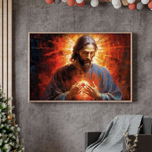 Jesus Poster, Jesus Heart Canvas Print, Christian Wall Art - Poster & Canvas - GoDuckee