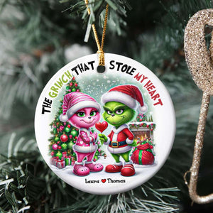 Personalized Christmas Gifts For Couple Ceramic Ornament 04KATI020824 - Ornament - GoDuckee