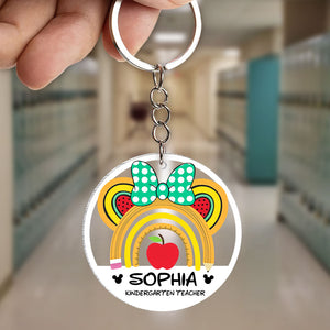 Personalized Teacher Keychain, Mouse Head Shape, Gift For Teacher - Keychains - GoDuckee