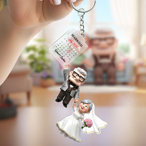 Old Wedding Couple Keychain - Personalized Gifts For Couple 01ohti270625 - Keychains - GoDuckee