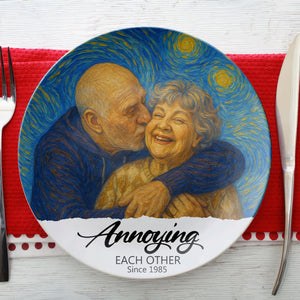Happy Couple Round Plate - Custom Photo Gifts For Couple 02nati160725 - Ceramic Round Plate - GoDuckee