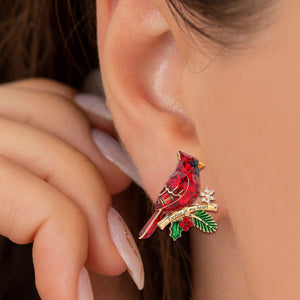 Cardinal Heaven Christmas Stud Earrings - Personalized Gifts For Her 02pgti080925 - Earrings - GoDuckee