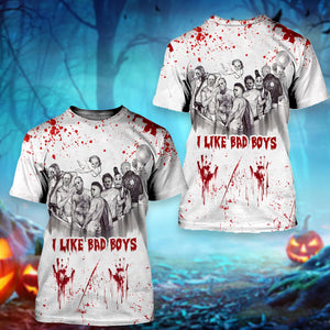 I Like Bad Boys, Gift For Horror Lover, 3D AOP Shirt, Villain Characters Shirt, Halloween Gift 01QHTI210723 - AOP Products - GoDuckee