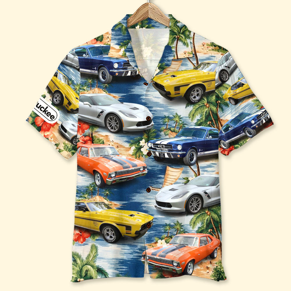 Custom Muscle Car Photo Hawaiian Shirt 04bhti250622-tt Gift For Car Lovers - Hawaiian Shirts - GoDuckee