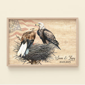 Gift For Couple, Personalized Poster, Eagle Couple Canvas Print, Couple Gift - Poster & Canvas - GoDuckee