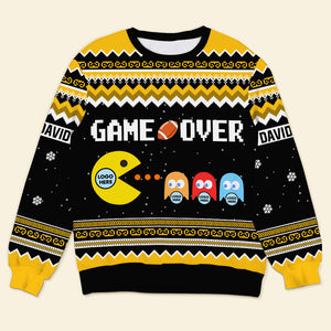 Game Over, Gift For Football Lover, Personalized Knitted Ugly Sweatshirt, Game And Football Fan Sweatshirt 04HTTI080823 - AOP Products - GoDuckee