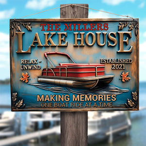 Lake House Entrance Metal Sign - Personalized Gifts For Pontoon Lovers 05qhti200525 - Metal Signs - GoDuckee
