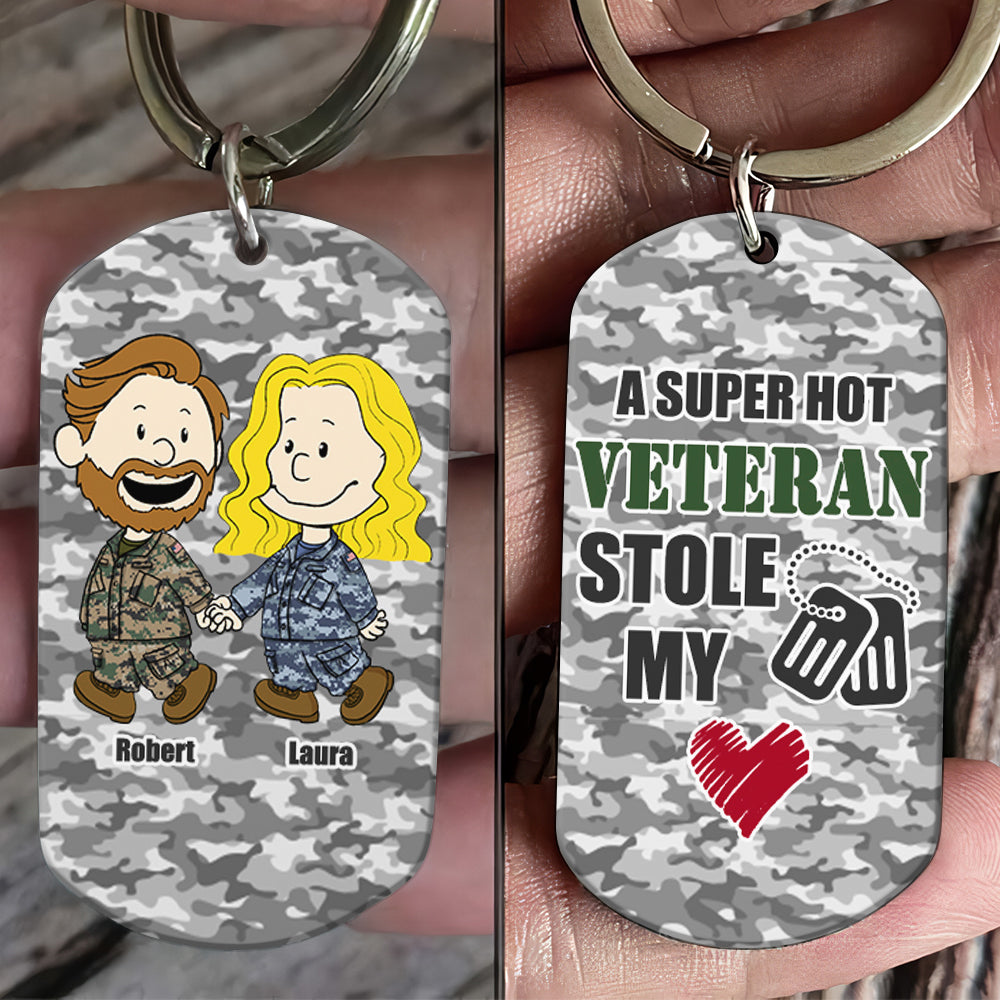 Personalized Gifts For Veteran Couple Keychain 03toti210125hg - Keychains - GoDuckee
